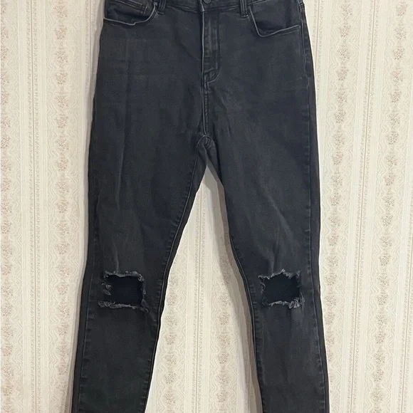 Black Distressed Women's Jeans - Picture 2 of 9